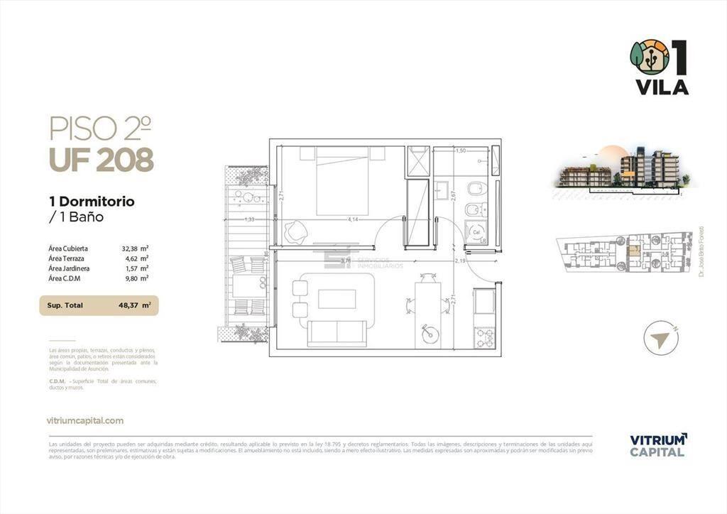 Se vende apartamento de un dormitorio en La Blanqueada