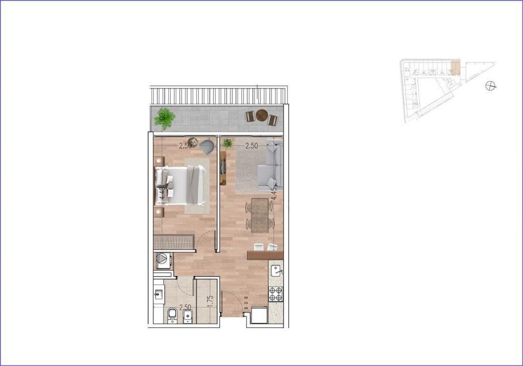 Apartamento de un dormitorio en venta en  Carrasco - 101