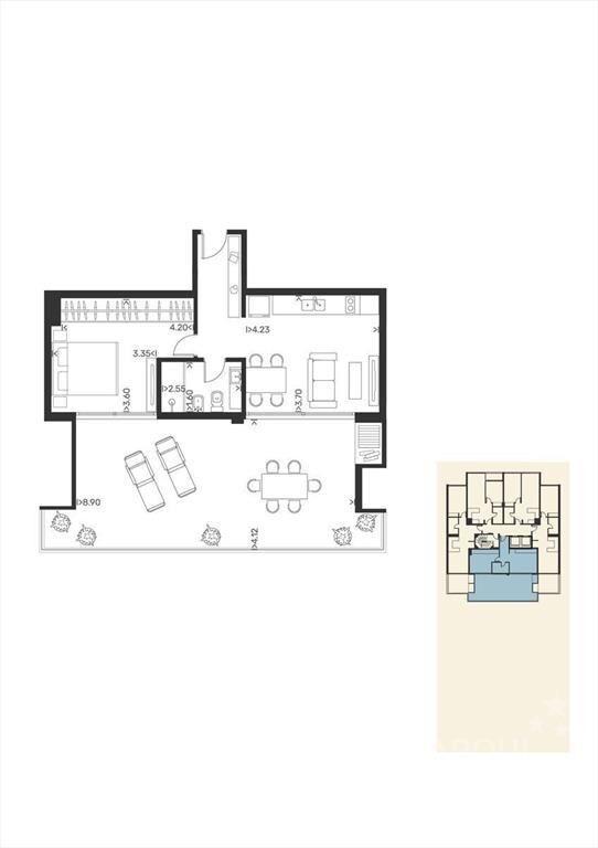 Apartamento penthouse de un dormitorio en venta en Punta C