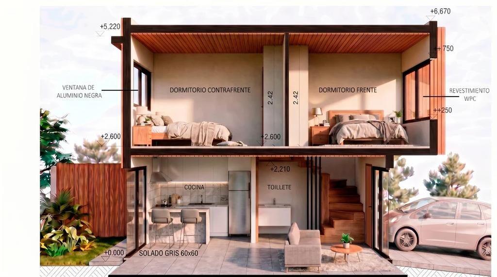 Venta de casa de 2 dormitorios con patio y garaje en Jardine