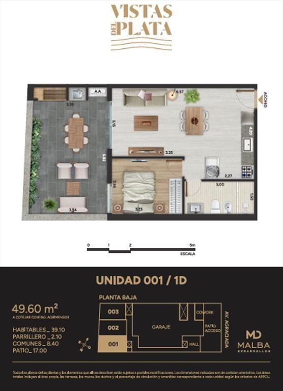 Venta apartamento 1dormitorio con patio a estrenar
