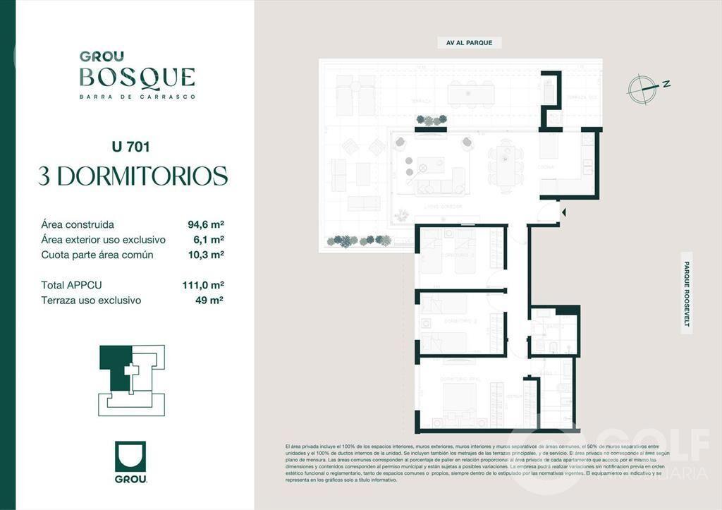 Venta de Penthouse 3 Dormitorios en  Barra de Carrasco