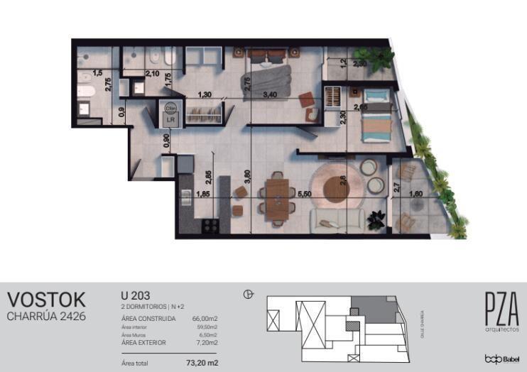 Venta Apartamento 2 Dormitorios en Pocitos