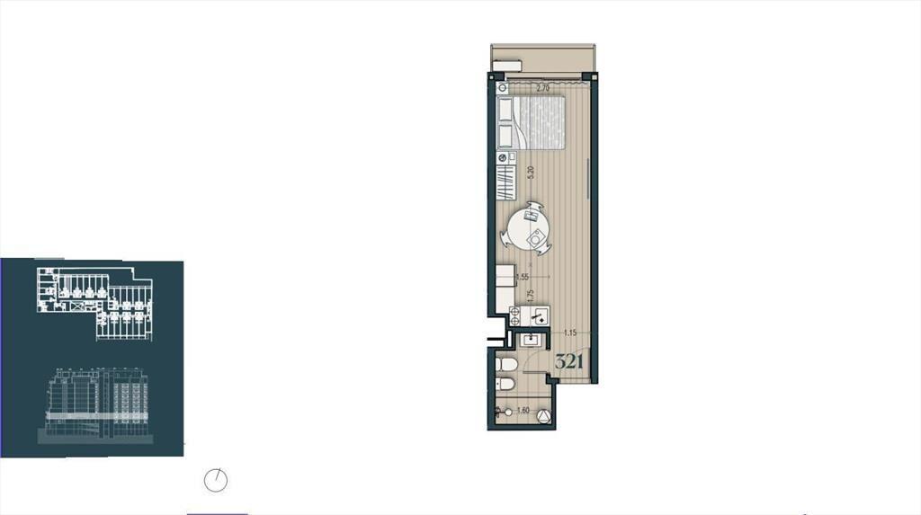 Venta apartamento monoambiente en Parque Rodó - 321