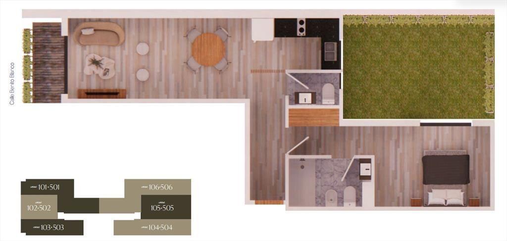 Venta Apartamento 1 Dormitorio Patio Pocitos Nuevo