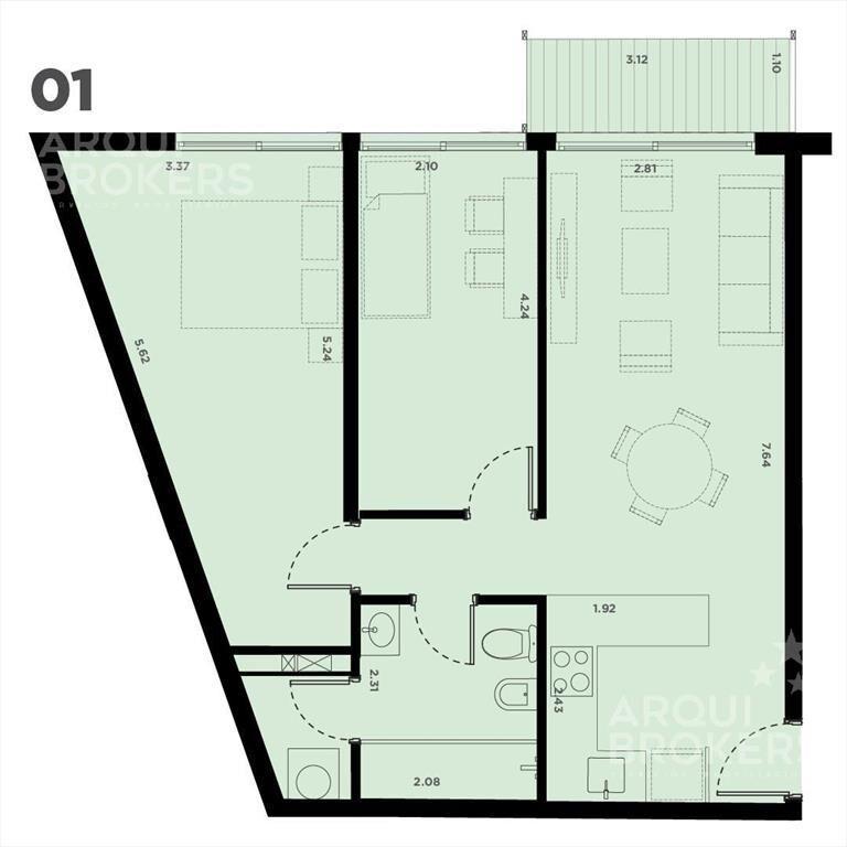 Apartamento de dos dormitorios en venta en La Blanqueada -