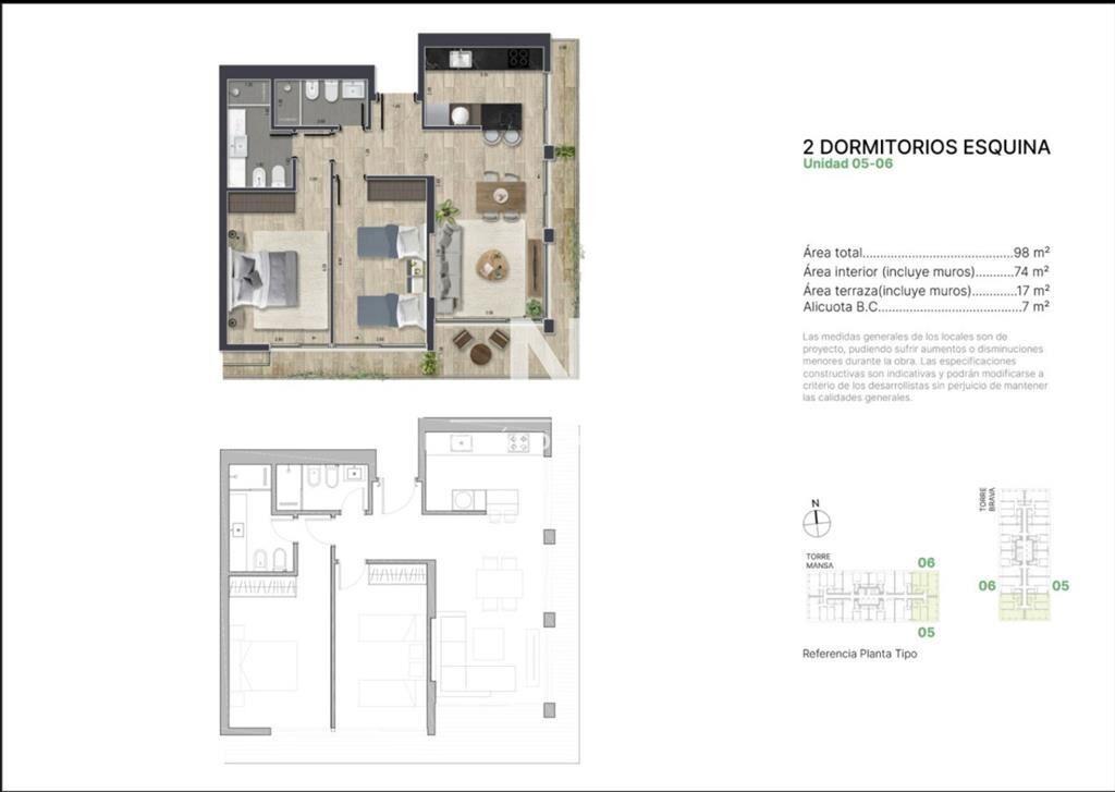 Venta apartamento 2 dormitorios. Chiverta, Punta