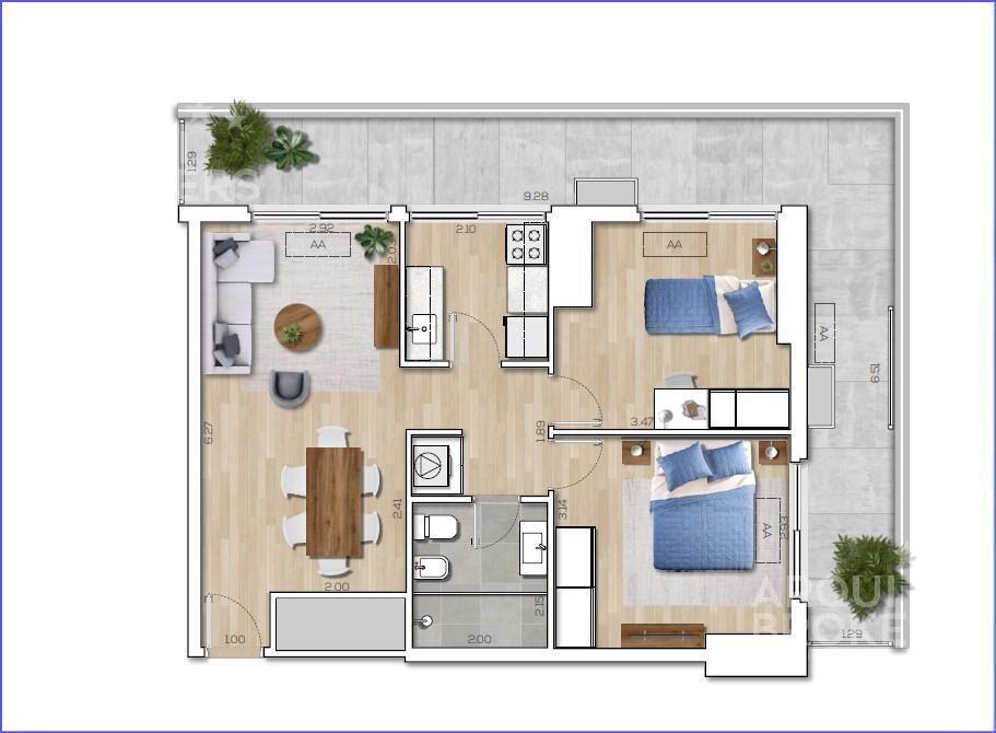 Venta apartamento dos dormitorios en Capurro - 103a