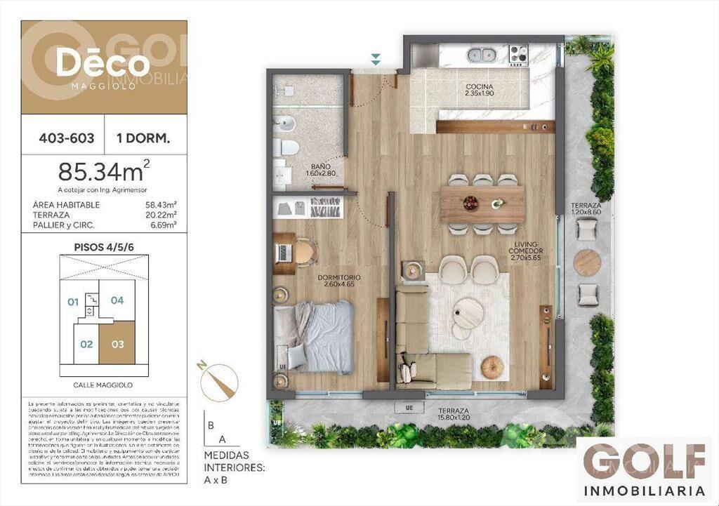 Venta Apartamento 1 dormitorio con Terraza - Parque Rodó -