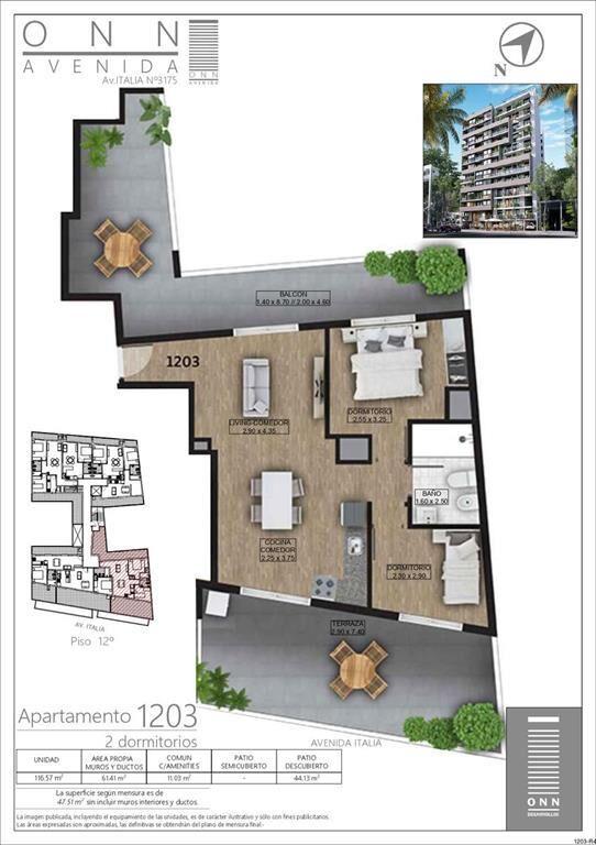 Apartamento 1 dormitorios La Blanqueada