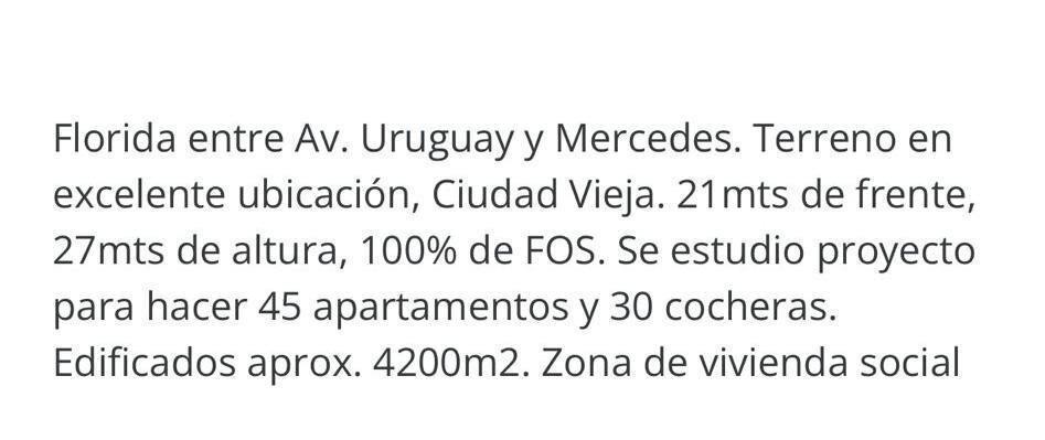 FLORIDA .467 MTS TERRENO. 21 MTS FRENTE., CENTRO SUR