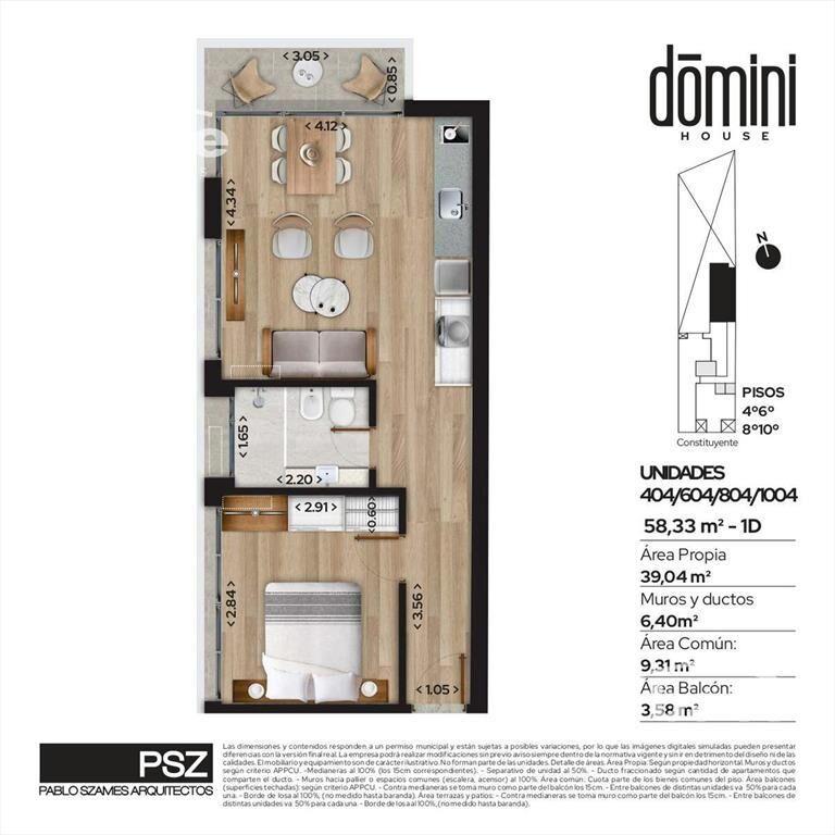 Venta Apartamento 1 dormitorio en Cordón, Montevideo