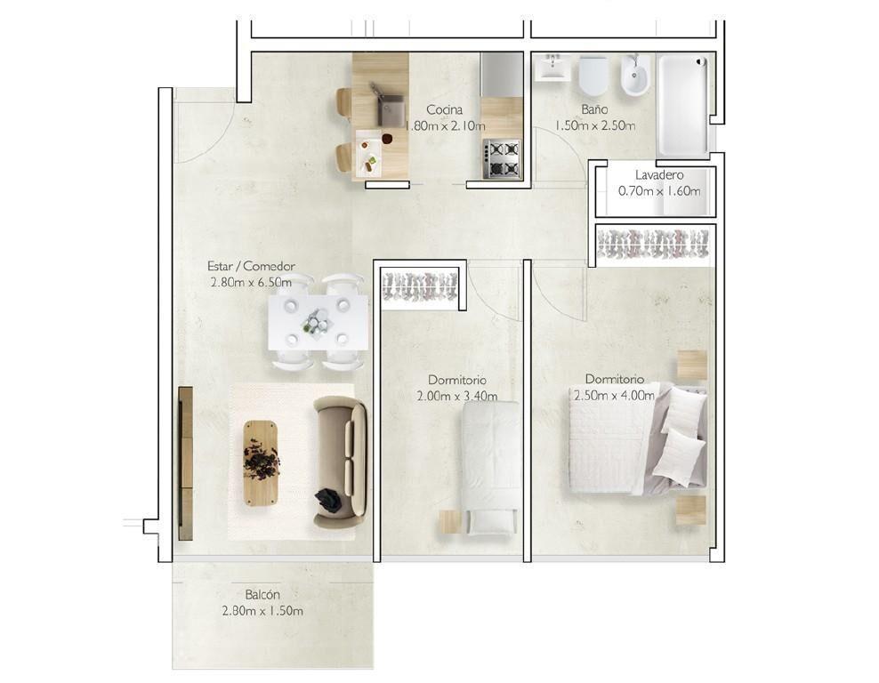 Venta apartamento de 2 dormitorios en Maldonado