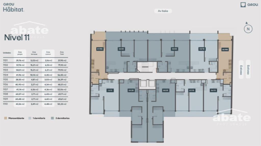 Apartamento 1 dormitorio con Terraza A ESTRENAR en Parque B