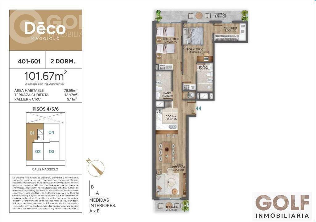 Venta Apartamento 2 dormitorios, 2 baños - Parque Rodó - Go