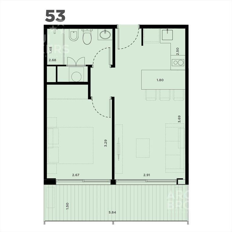 Apartamento de un dormitorio en venta en La Blanqueada - 15