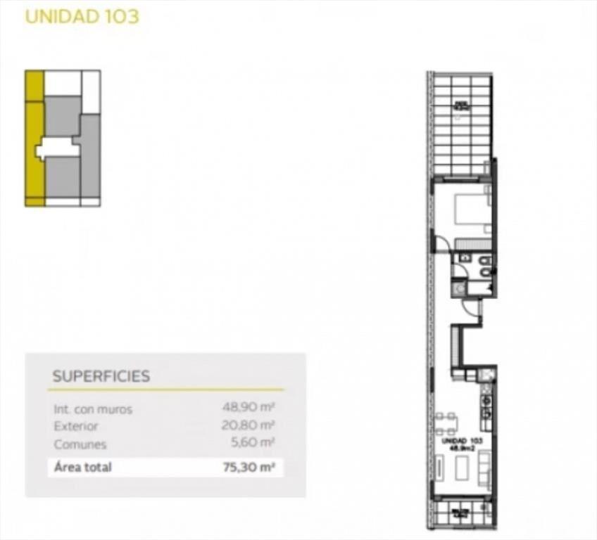 Venta Apto de 1 Dormitorio en el Centro A en