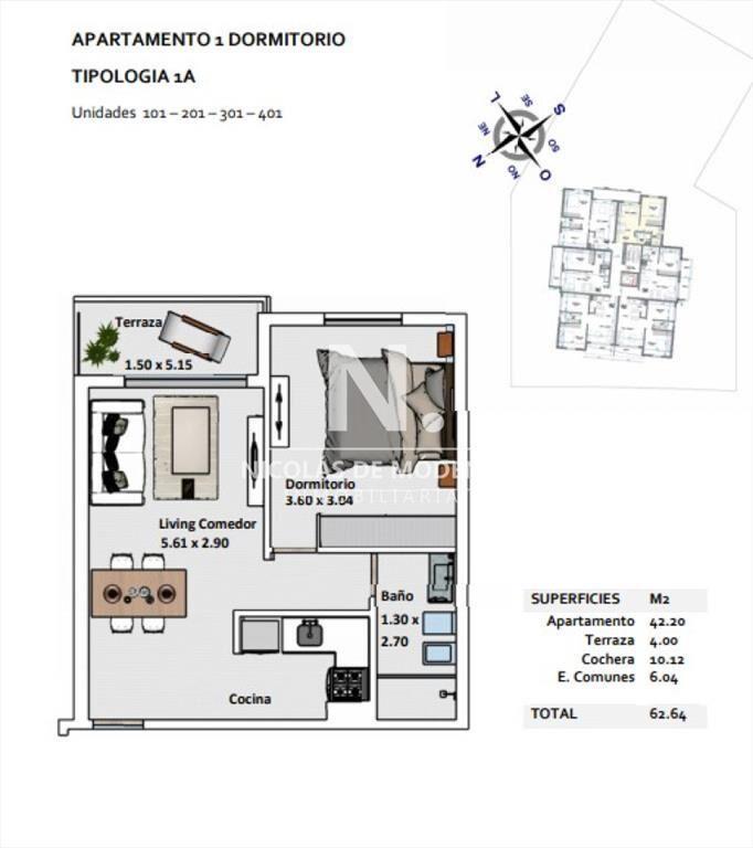 Apartamento de un dormitorio en Edifico La