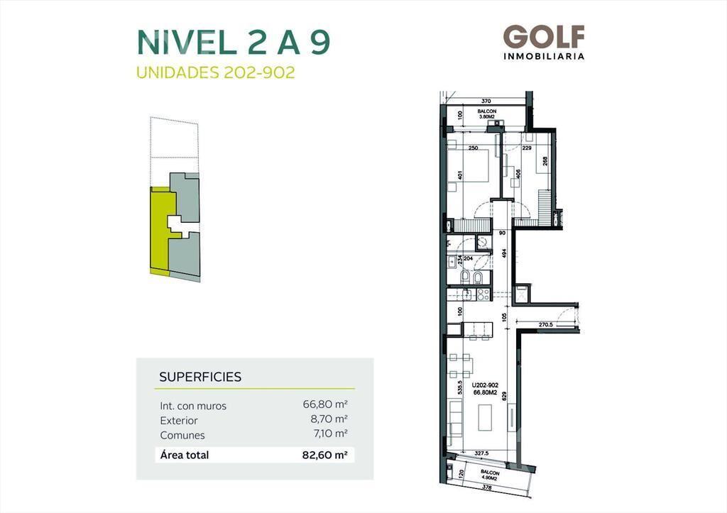 Venta apartamento de 2 dormitorios con terraza en Tres Cruc