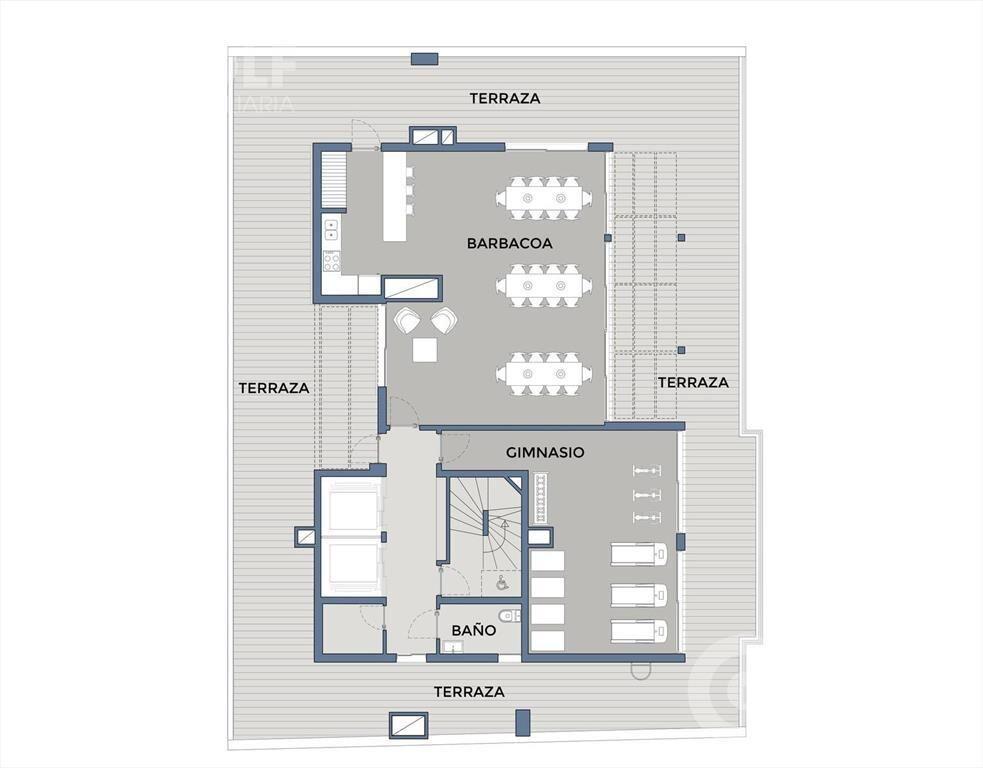 Venta de apartamento de 1 dormitorio con terraza en Pocitos