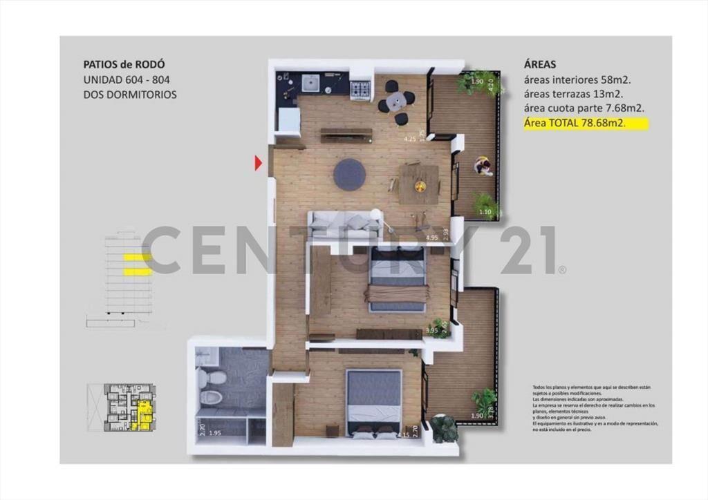 Apartamento + Cochera de 2 dormitorios al frente con dos ...
