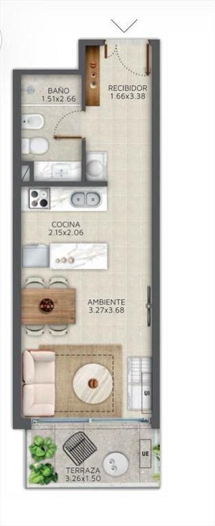 VENDE MONOAMBIENTE POCITOS