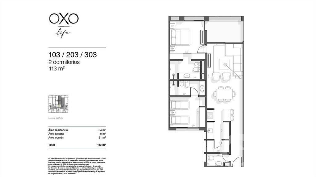 Venta de apartamento 2 dormitorios con Cochera y Terraza en