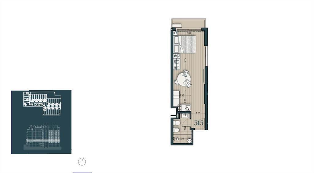 Venta apartamento monoambiente en Parque Rodó - 315