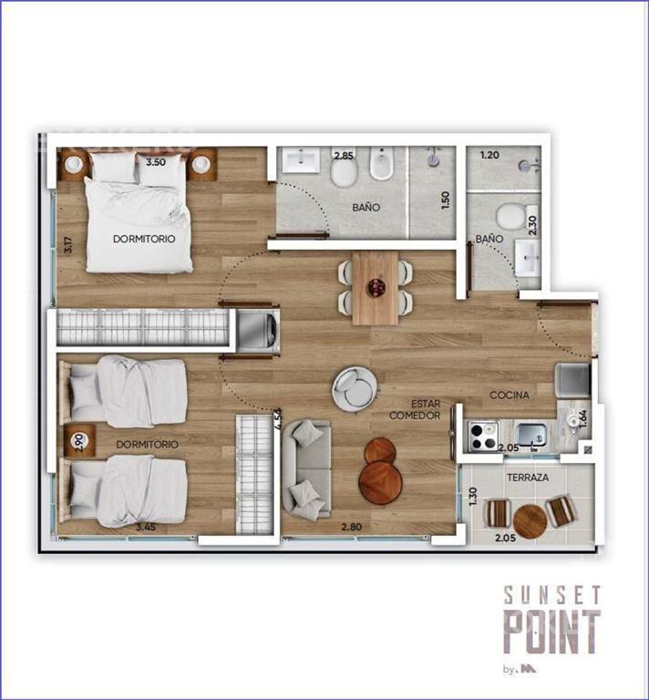Apartamento  de dos dormitorios en venta en Pocitos Nuevo -
