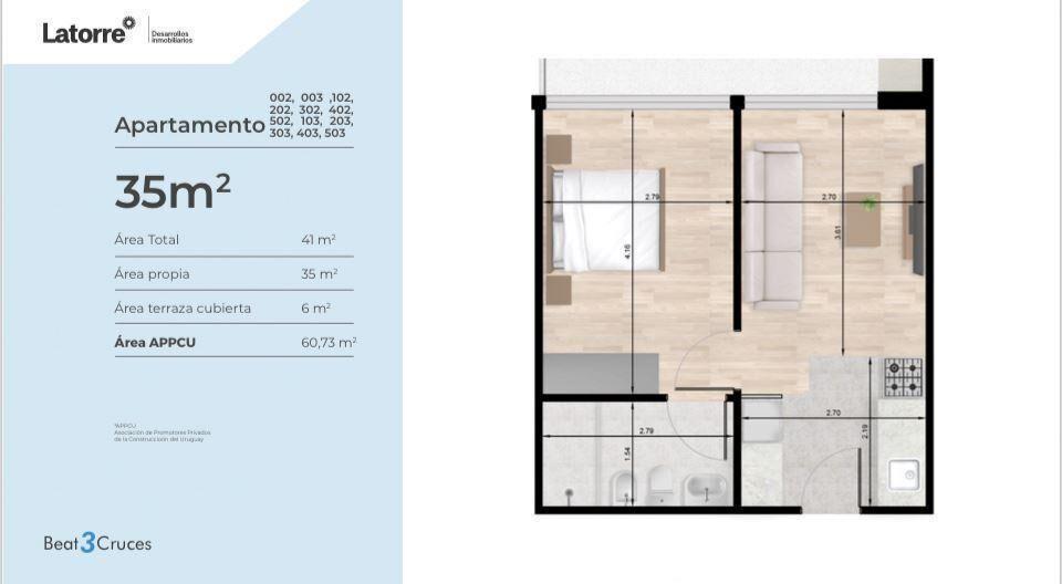 APARTAMENTO 1 DORMITORIO BEAT 3 CRUCES