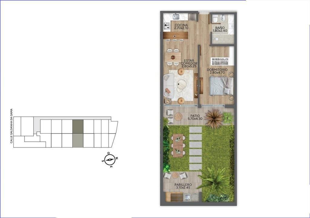 Apartamento de un dormitorio en venta en Puerto Buceo - 005