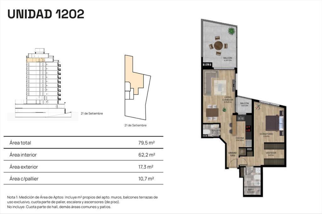 VENTA APTO PENTHOUSE 1DORM PUNTA CARRETAS POZO