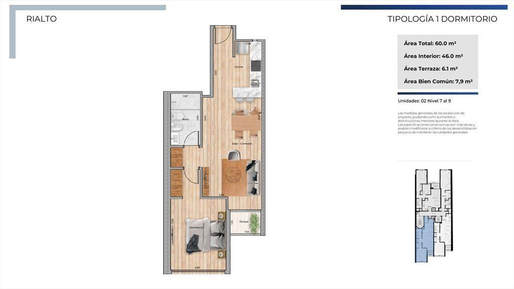 Venta Apartamento Cordón Sur 1 Dormitorio Estrena 04/27