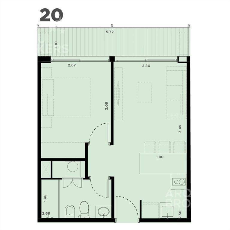 Apartamento de un dormitorio en venta en La Blanqueada - 22