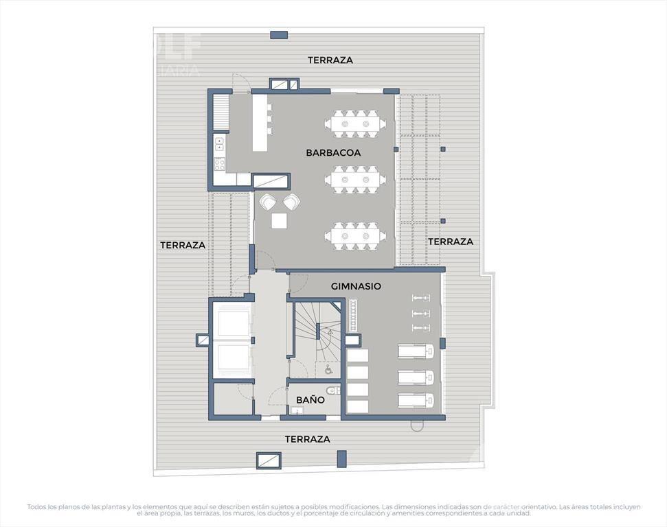 Venta de penthouse de 2 dormitorios con terraza en Pocitos