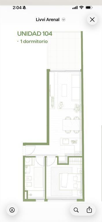 Venta apartamento 1 dormitorio en pozo Tres Cruces