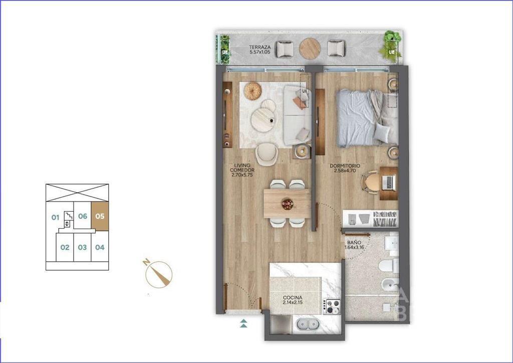 Apartamento de un dormitorio en venta en Punta Carretas - 2