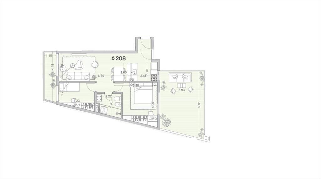 Venta apartamento dos dormitorios en Palermo - 208