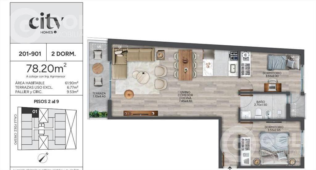 Venta de apartamento de 2 dormitorios en Cordón