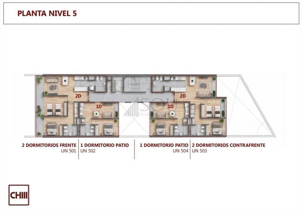 Venta Apartamento 1 dormitorio con terraza en Pocitos