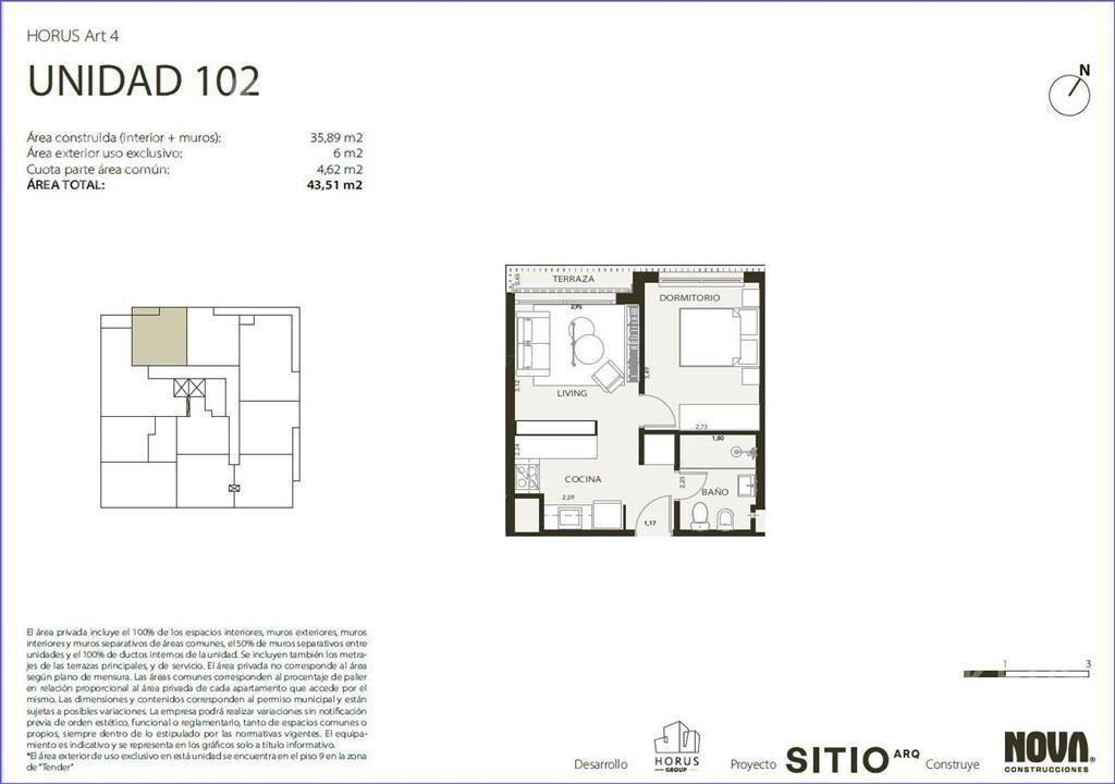 Apartamento de un dormitorio en venta en Centro - 102