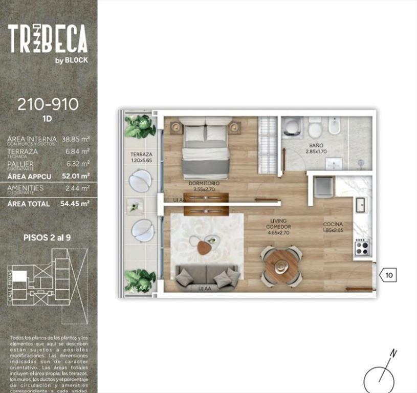 Venta 1 dormitorio en Pozo Cordon Mar 2029