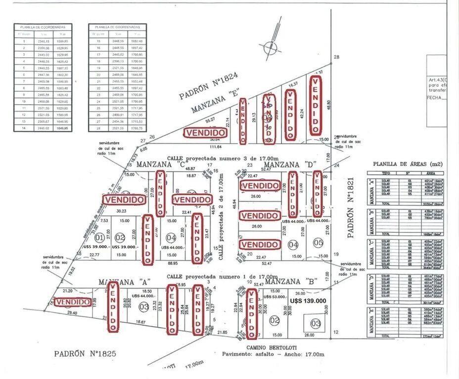Venta de terreno en Pando desde U$S 40.000