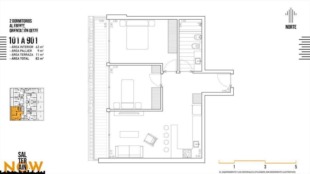 Venta apartamento 1 Dormitorio en Cordón