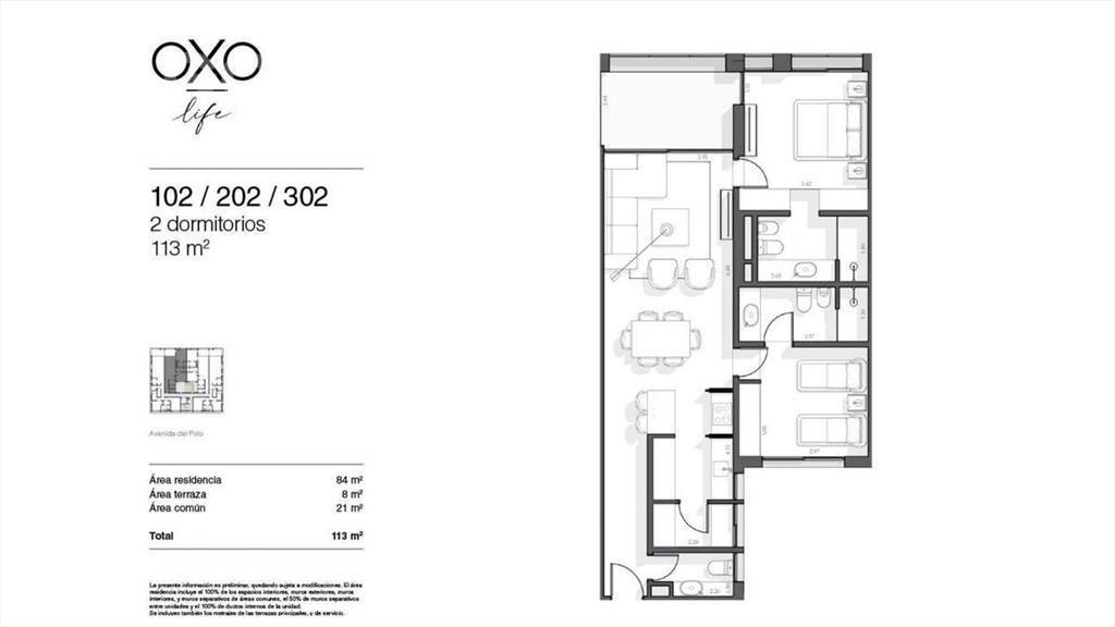 Venta de apartamento 2 dormitorios con Cochera y Terraza en
