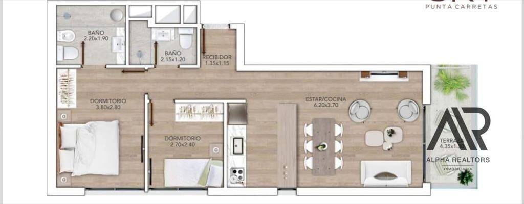 Apartamento en venta c/ cochera en Barrio Golf