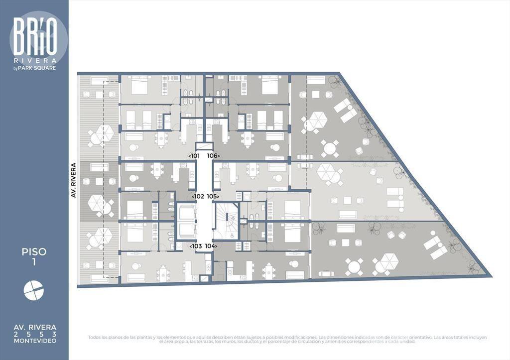 Venta de apartamento de 1 dormitorio con terraza en Pocitos
