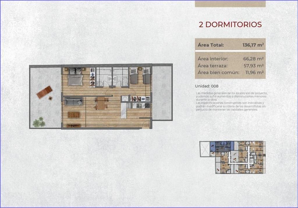 Apartamento de dos dormitorios con patio en venta en Malvín