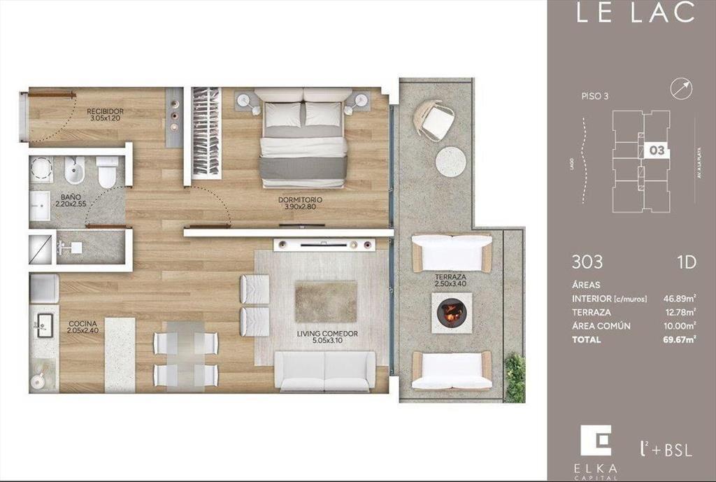 PARQUE MIRAMAR - Apartamento 1 dormitorio – en construcción