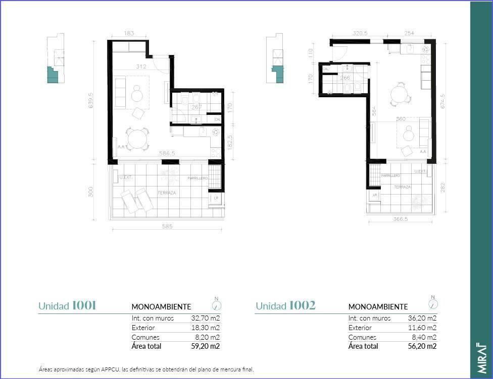 Apartamento penthouse monoambiente en venta en Cordón - 100